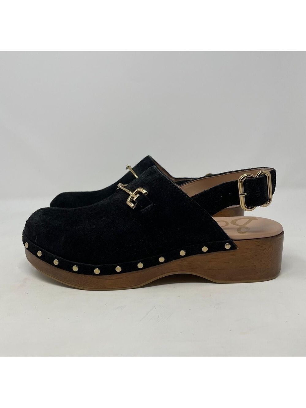 Sam Edelman Hilda Suede Studded Bit Buckle Platform Clogs - NWT - Picture 7 of 12